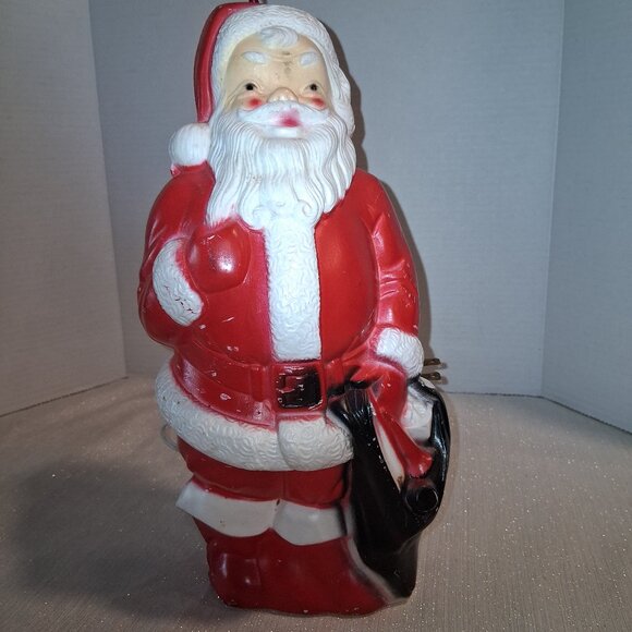 Empire Plastic Corp Vintage 13" Santa Claus Blow Mold Lighted 1968 w/ Cord - Picture 1 of 7